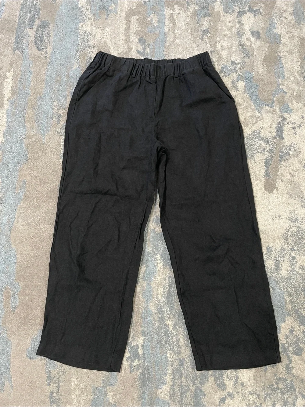 Quince 100% European Linen Black Pants Size Small